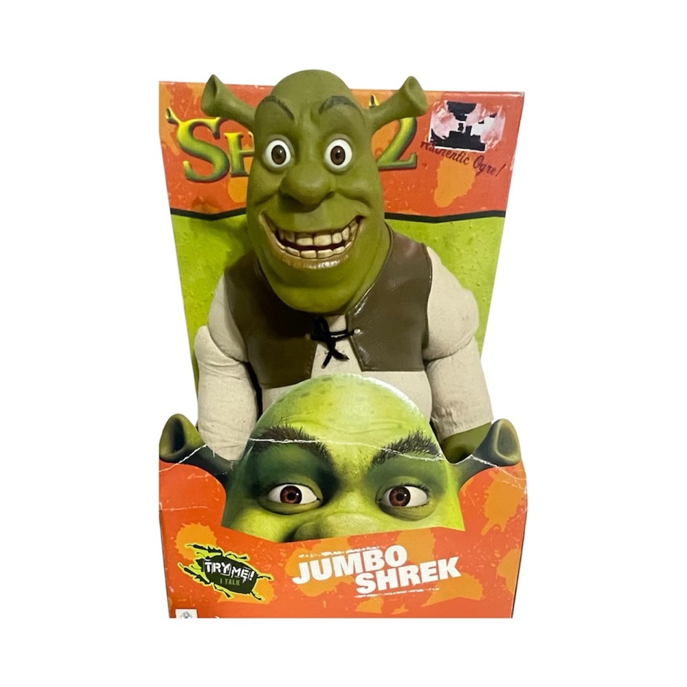 Rare Authentic Jumbo Shrek 2 Roto Head. Vintage New in Box. No Tags